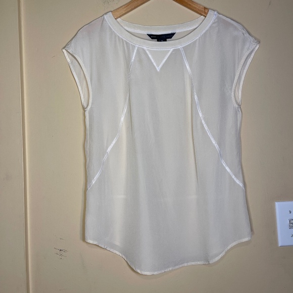 Silk Dainty Marc Jacobs Cream Cap Sleeve Top - Picture 1 of 6